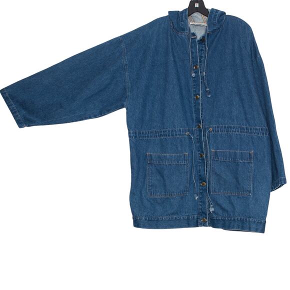 Vintage Cotton Express Jacket Denim Barn Chore Coat Cottage Workwear Blue Small - Picture 7 of 7